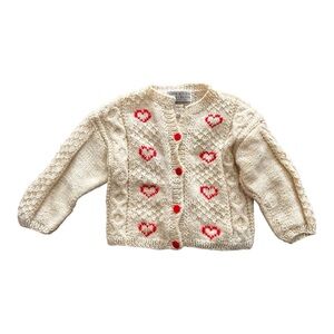 Vintage Filatura Do Crosa Italian wool heart sweater 2-4 years old